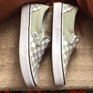 sage checkerboard vans